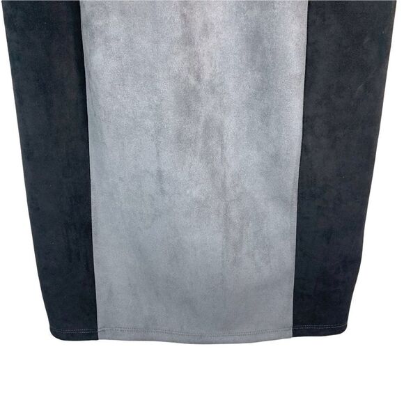 Bebe Chenice Faux Suede Color Block Pencil Skirt - Picture 4 of 8